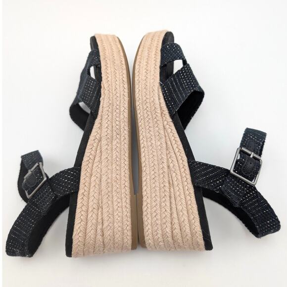 Toms Audrey Espadrille Platform Wedge Sandal Women's Black Size US8 EU38.5 - Picture 6 of 10